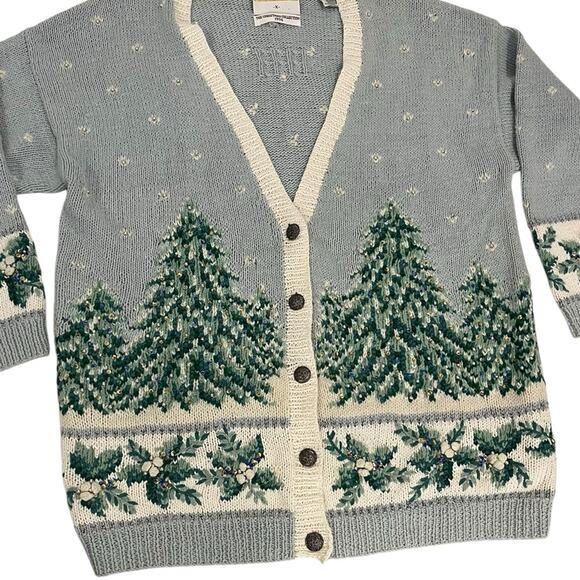 VTG Marisa Christina Christmas Collection 1996 Oversized Ugly Cardigan 0X Tree - Picture 15 of 16